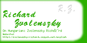 richard zvolenszky business card